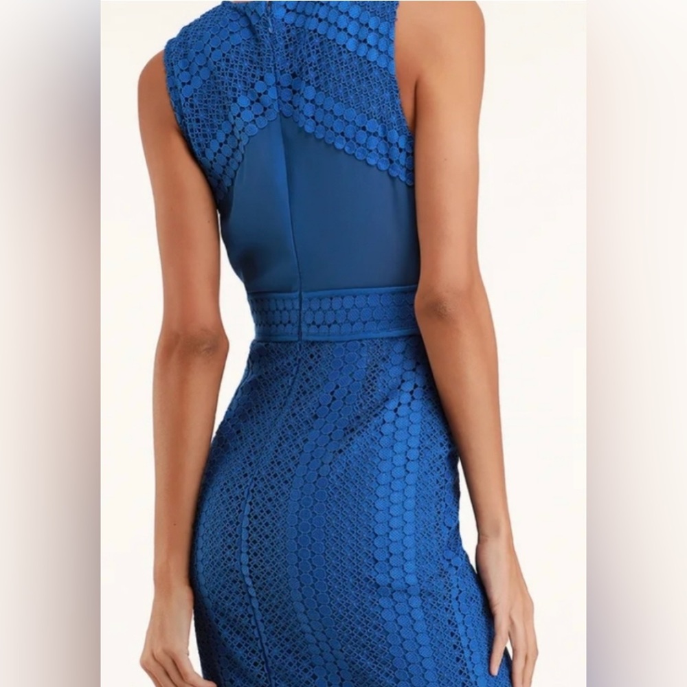 Adelyn Rae Blue Lace Dress - Picture 2 of 14